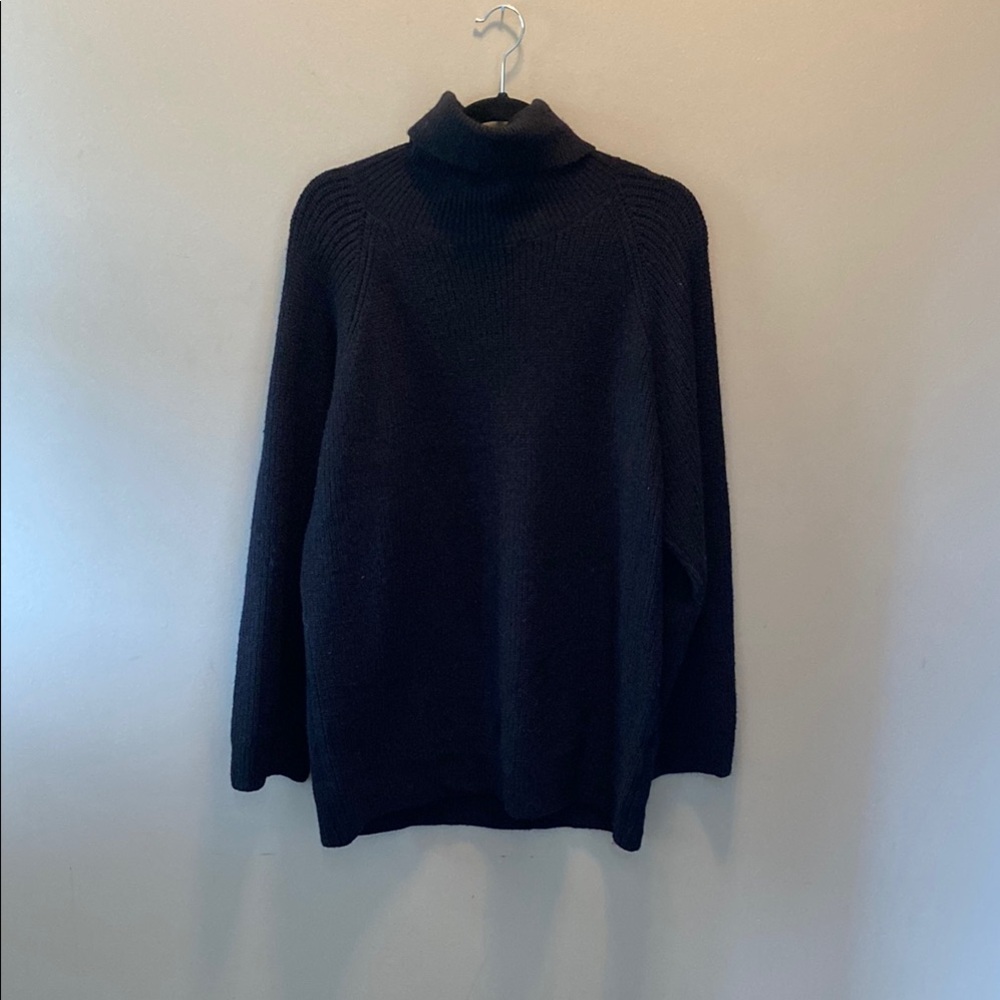 Black Cowl Neck Sweater with Relaxed Fit